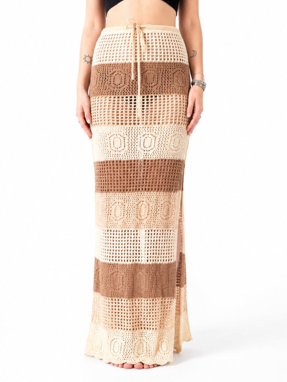 BEIGE BOTANY Knit Maxi Skirt